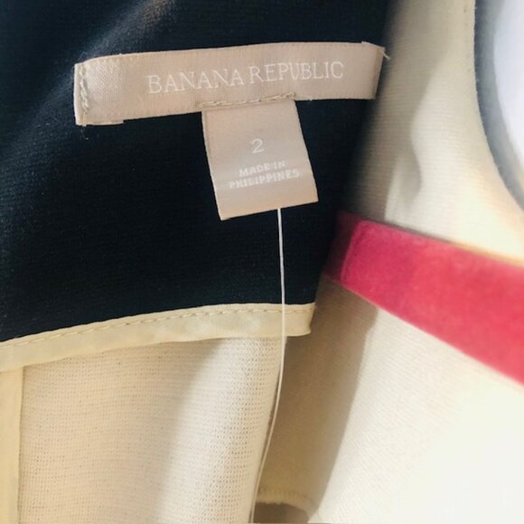 Black & Cream Banana Republic Dress Size 2 – Elegant Work or Evening Dre… - Picture 5 of 7